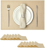 Leetaltree Woven Vinyl Placemats Set of 24, Gold Sequin by Leetaltree-ArtatEveryTable