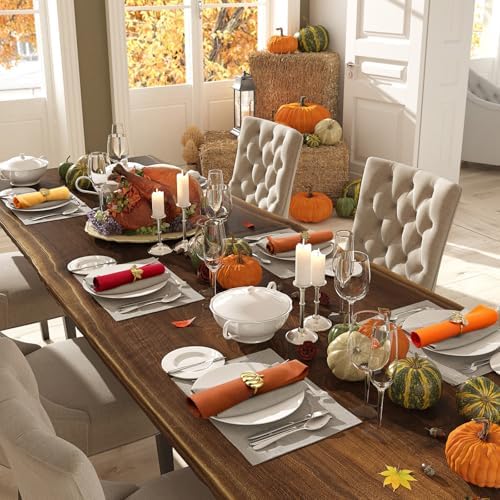 Willbond 32 Pcs Fall Thanksgiving Napkin Rings Napkins Set, Holiday Decor - Image 6