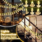 Glooglitter 20 ft 40 LED Diwali Diya String Lights, Warm White, 2 Styles - Image 4