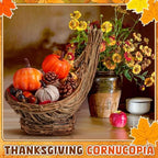 Dandat 12 Inch Thanksgiving Cornucopia Basket Horn of Plenty Centerpieces - Image 3