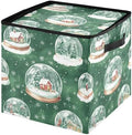 Snow Globe Christmas Ornament Storage Box with Adjustable Dividers Stores up to 64-3 Inch Holiday Ornaments, 13 x 13 Inch Xmas Storage Containers by Unknown