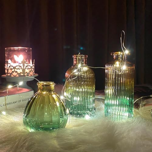 Glass Bud Vases in Bulk Set of 30 Pcs,Small Glass Vases for Flowers as Wedding Centerpieces for Tables,Clear Flower Vases Suitble for Wedding Decorations,Home Decor (Brown Green, 30 pcs) - Image 6
