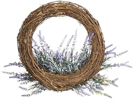 Lavender Botanical Leaves Decorative Spring Wreath - Image 3