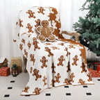 FuWeave Christmas Gingerbread Man Throw Blankets Pillow Set Include Double Sided Flannel Blanket 50 x 60 Inch and Gingerbread Man Plush Throw Pillows Cushion for Home Family Couch Sofa Bed Decorations - Image 2