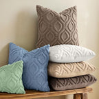 decorUhome Faux Fur Soft Light Brown Throw Pillow Covers 26x26 Set of 2 - Image 2