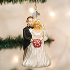 Old World Christmas Bridal Couple Glass Blown Ornament for Christmas Tree, Handcrafted Holiday Decoration, Wedding Collection - Image 2