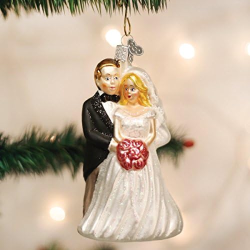 Old World Christmas Bridal Couple Glass Blown Ornament for Christmas Tree, Handcrafted Holiday Decoration, Wedding Collection - Image 2