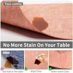 Maxpearl Faux Leather Placemats Set of 6, Easy to Clean, Peachy Pink - Image 3