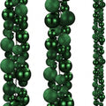 2 Pcs 6 ft Christmas Ball Ornament Garland, Dark Green by Yuxung