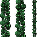 2 Pcs 6 ft Christmas Ball Ornament Garland, Dark Green by Yuxung