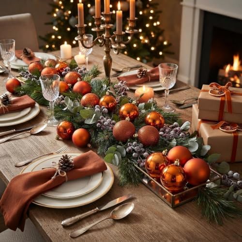 Soulchen 20 Pcs Orange Christmas Ball Ornaments 2.75" for Tree Shatterproof - Image 5