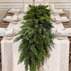 Alupssuc 9FT Christmas Garland, Cedar Garland -Real Touch Artificial Greenery Cypress Pine Garland for Mantle Table Railing Fireplace Indoor & Outdoor Christmas Decoration by Alupssuc