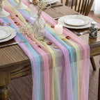 10 Packs Pastel Tulle Table Runners 30 x 120 Inch Gauze Sheer Table Runners - Image 3