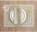 Solino Home 100% Pure Linen Woven Placemats Natural, 14 x 19 in, Set of 4 - Image 2