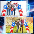Bucherry 2 Pcs 55" x 30" Patriotic Shooting Stars Cardboard Cutout Stand Ups Life Size Independence Day Theme Party Decoration Backdrop Photo Prop Stand Up for 250th Patriotic Day Party Decor - Image 4
