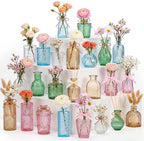 24Pcs Bulk Colored Glass Bud Vases,Mini Small Flower Vases for centerpieces by Unknown