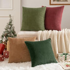 MIULEE Modern Decorative Pillow Covers 18x18 Inch Set of 4 Christmas Green - Image 2