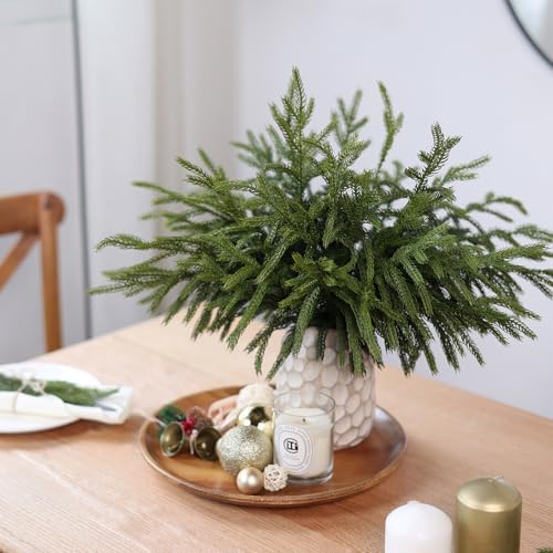 32Pcs 18"Lifelike Touch Artificial Christmas Norfolk Pine Branches for Vase - Image 5