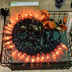 27.8Ft Halloween Flickering Flame String Lights Fake Flame Flickering String Lights with 25+4Pcs C18 Flame Light Bulbs, for Home Mantel Party Indoor Outdoor Fall Halloween Decorations, 1W by SOTOPOO