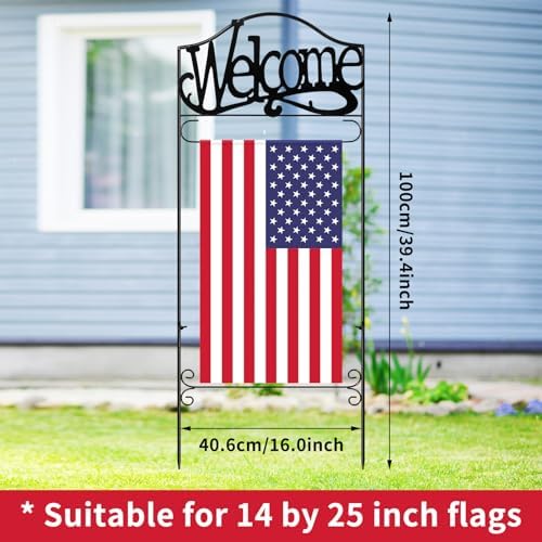 CroBlissful Garden Flag Stand Holder 39 x 16 for 911 Day, Welcome - Image 2