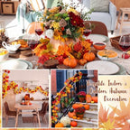 20 Pcs 120ft Fall Maple Leaves Garland Decoration, Bright Orange - Image 5