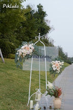 Faux Flower Swag Set of 2 for Wedding Welcome Signs Floral Swag Wedding Reception Ceremony Signs Decor (Champagne & Cream) - Image 2
