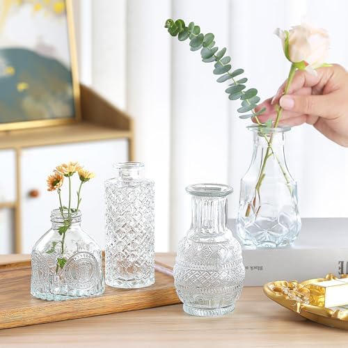Glass Bud Vases in Bulk Set of 30 Pcs,Small Glass Vases for Flowers as Wedding Centerpieces for Tables,Clear Flower Vases Suitble for Wedding Decorations,Christmas Home Decor (Clear, 30 pcs) - Image 5