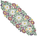 CLEENTABLE Spring Floral Beaded Table Runner, Multicolor, 13x36 by CLEENTABLE