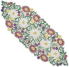 CLEENTABLE Spring Floral Beaded Table Runner, Multicolor, 13x36 by CLEENTABLE