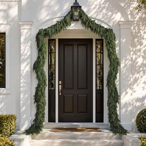 4PCS 6FT Christmas Cedar Garlands Real Touch Soft Greenery Pine Decorations by NTNIETING