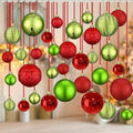 36 Pcs Christmas Balls Ornaments for Ceiling, Red, Emerald Green by Relaxgiant