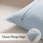 EMEMA Euro Sham Decorative Linen Throw Pillow Covers 24x24 Inch Light Blue - Image 5
