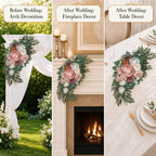 Artificial Wedding Arch Flowers Floral Swag Welcome Sign Ceremony Decor - Image 6