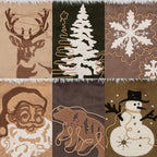 GEX Christmas Stockings 6 Pack for Family Soft Suede with Rope Stitch Embroidery Large 20" Fluffy Faux Fur Rustic Farmhouse Country Stockings for Xmas Fireplace Decoration (Set of 6) - Image 4