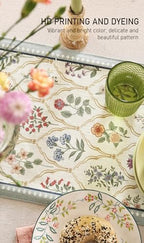 ISAENNE Designer Vintage Linen Long Table Runner,102"x12"-Serenity B - Image 4