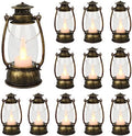 12Pcs Mini Lantern for Halloween Decor, 6Inch Small Lanterns for Western Garden Camping Party Decorations, Vintage Candleholders Table Centerpiece, Forest Christmas Wedding Decorations (Brass) by ReperlaSpecialMiniSmallLanternDecoration