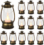 12Pcs Mini Lantern for Halloween Decor, 6Inch Small Lanterns for Western Garden Camping Party Decorations, Vintage Candleholders Table Centerpiece, Forest Christmas Wedding Decorations (Brass) by ReperlaSpecialMiniSmallLanternDecoration