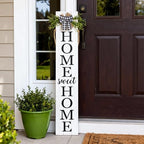 47.2" Two Sided Welcome Sign for Front Porch with Wreath Bow, Large Wooden Home Sweet Home Outdoor Decor, Long Vertical Leaner Standing Outside Front Door Yard Rustic Farmhouse Decorations - Image 4