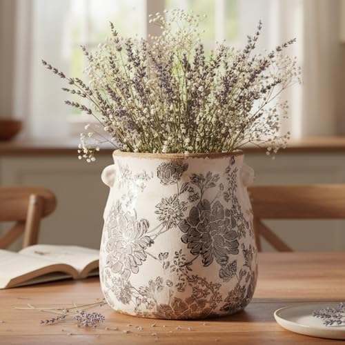 Tuscan Ceramic Planter & Vase, 6.68" Indoor/Outdoor Decorative Plant Pot - Image 5