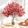 Uieke 30 Pcs Babys Breath Artificial Flowers Bulk Silk Red Faux Flowers Real Touch Gypsophila Bouquet for Christmas Halloween Home Wedding Decoration by Uieke