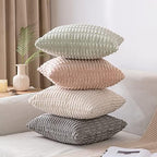 MIULEE Euro Sham Corduroy Decorative Throw Pillow Covers 24x24 Light Green - Image 5