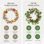 National Tree Company Artificial Spring Wreath, Woven Branch Base, Decorated with Strawberries, Petunia Blooms, Leafy Greens, Spring Collection, 22 Inches - Image 5
