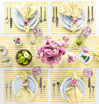 Solino Home 100% Pure Linen Table Runner, 14 x 90 in, Yellow, Amalfi Stripe - Image 3
