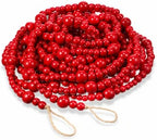 Zeyune 1 Pcs 66 Feet Christmas Beads Garland, Red by Zeyune