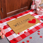 Moucuny 2 Pcs Valentine's Day Doormat Outdoor, Heart Welcome Rug, Non-Slip - Image 2