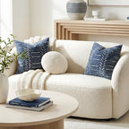 BlissBlush Decorative Throw Pillow Covers 18x18 Set of 2, Boho Blue Textured Chenille Accent Throw Pillow Covers for Couch Sofa Bed Living Room Home Décor (Cover Only) - Image 3