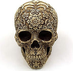 UJOY Creative Skull Flowers Sculpture 8.1'' Human Head Skeleton Statue Collectible Halloween Decoration Home Decor - Image 2