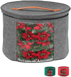 Christmas Wreath Storage Bag,Collapsible Felt Holiday Garland Container with Zipper & Handle, Durable Wreath Organizer Bin for Seasonal Decor Storage 20 x 12 (GREY) by Feltectors