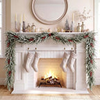 Thiccywoov 9ft Norfolk Pine Christmas Garland Decoration for Mantel - Image 4