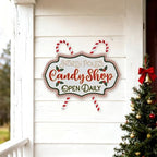 Christmas Metal Wall Sign Xmas Front Door Hanger Sign Festival Candy Cane Plaque Wall Decor Christmas Welcome Wall Mounted Decor for Indoor Outdoor Garden Porch Holiday 15.75"x13.58" - Image 5